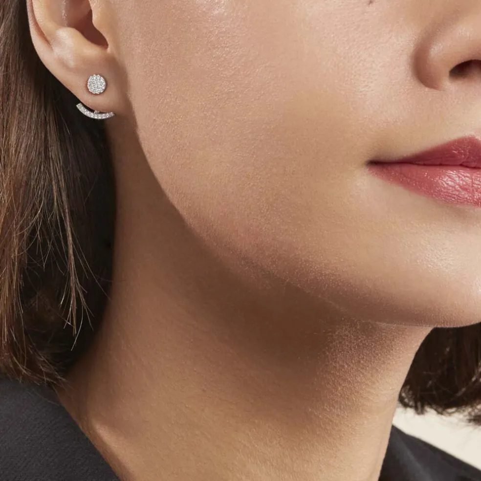 Bijoux D'oreilles Phybie Argent Blanc Oxyde De Zirconium