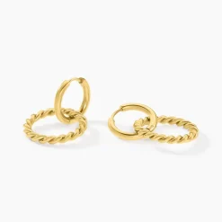 Bijoux D'oreilles Rhetta Acier Jaune