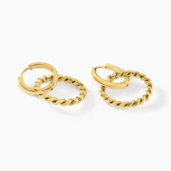 Bijoux D'oreilles Rhetta Acier Jaune