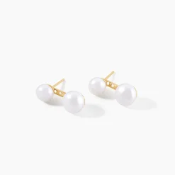 Bijoux D'oreilles Seona Or Jaune Perle De Culture