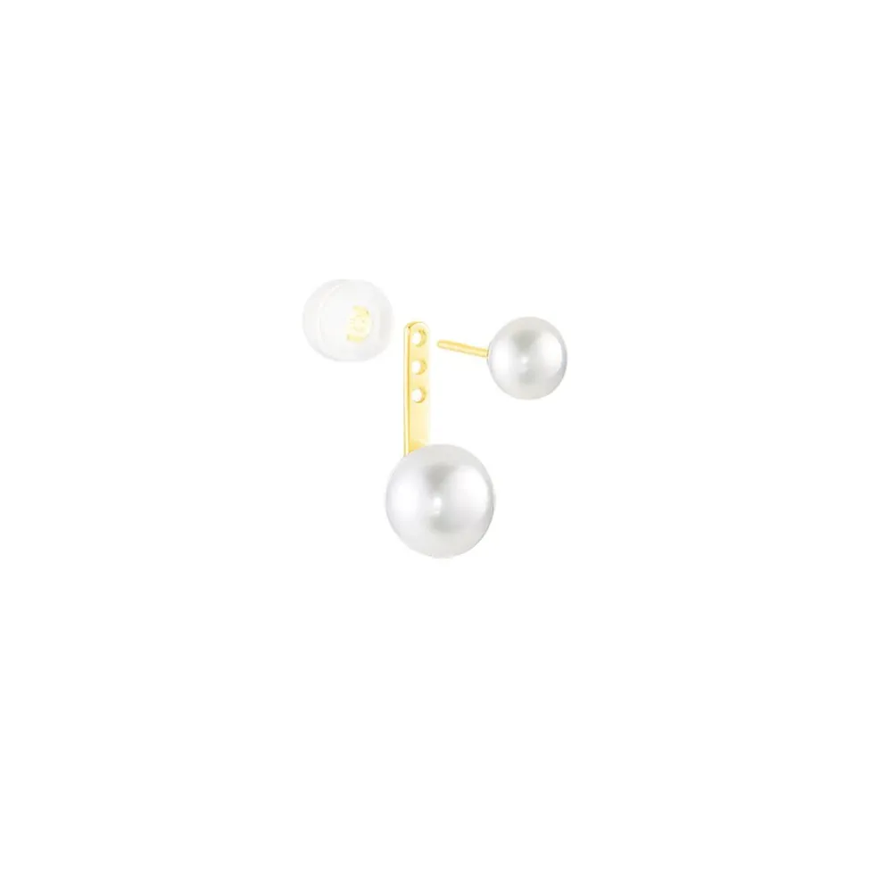 Bijoux D'oreilles Seona Or Jaune Perle De Culture