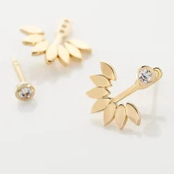 Bijoux D'oreilles Varia Plaqué Or Jaune Oxyde De Zirconium