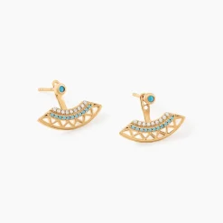 Bijoux D'oreilles Zoila Plaqué Or Jaune Oxyde De Zirconium