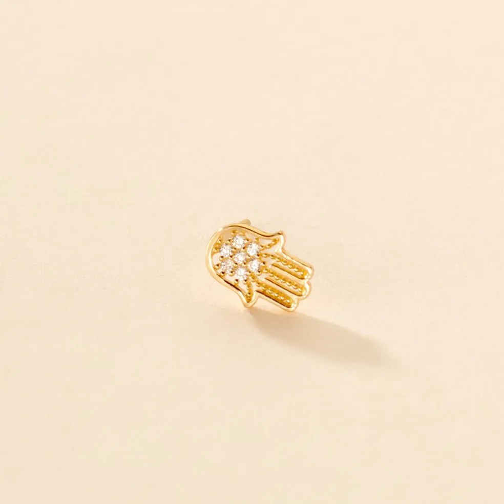 Boucle D'oreille Fachtna Or Jaune Oxyde De Zirconium