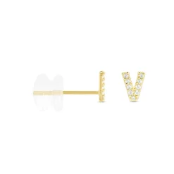Boucle D'oreille Puce Unitaire Jodoca Or Jaune Oxyde De Zirconium