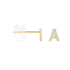 Boucle D'oreille Puce Unitaire Jodoca Or Jaune Oxyde De Zirconium