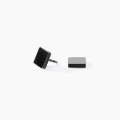 Boucle D'oreille Puce Unitaire Acier Noir Tuor