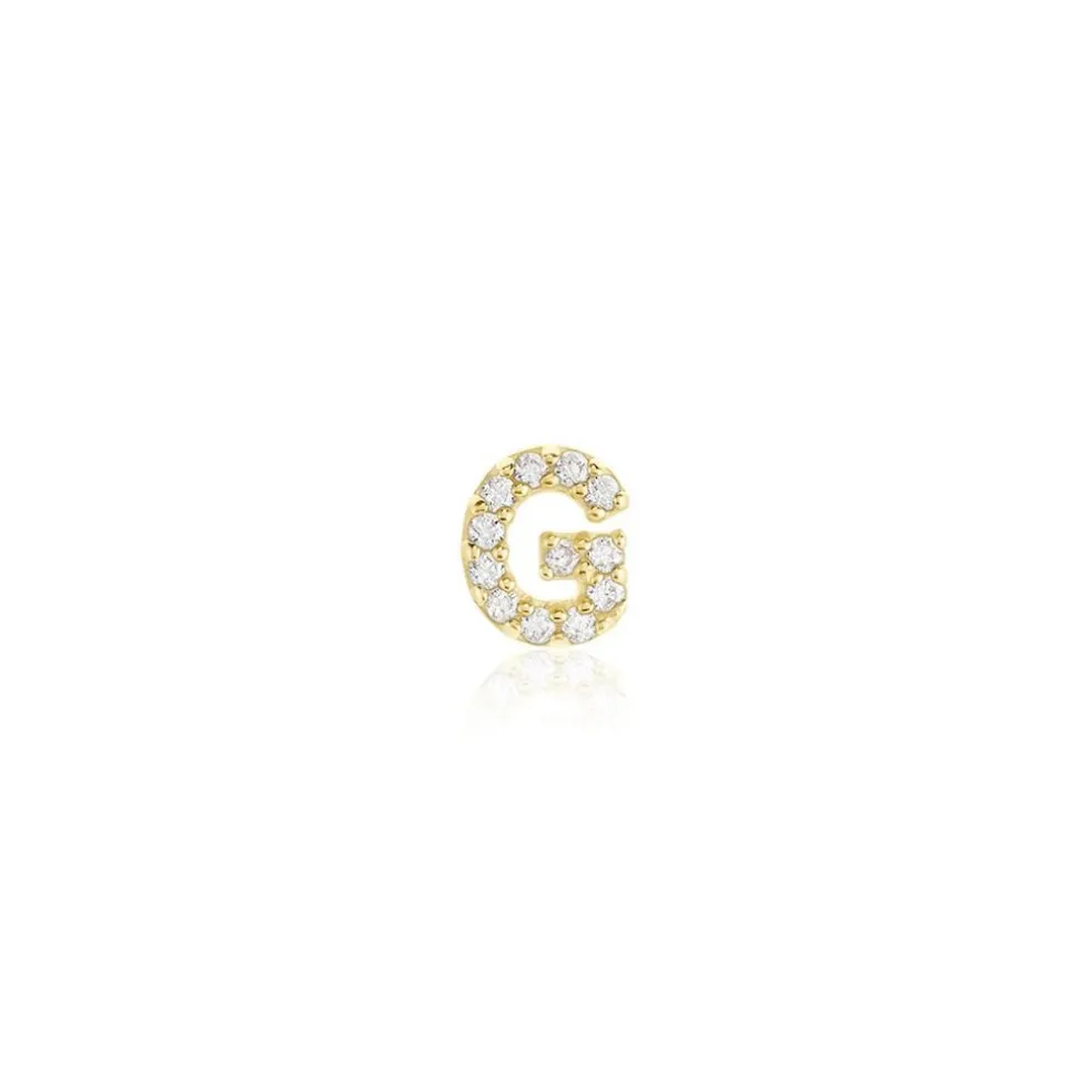 Boucle D'oreille Puce Unitaire Jodoca Or Jaune Oxyde De Zirconium