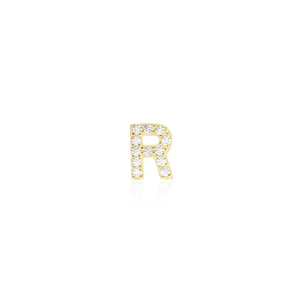 Boucle D'oreille Puce Unitaire Jodoca Or Jaune Oxyde De Zirconium