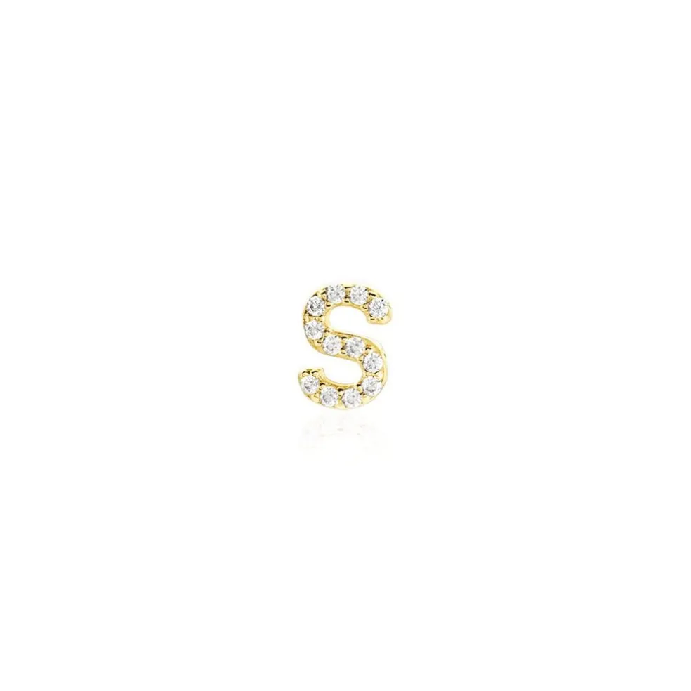 Boucle D'oreille Puce Unitaire Jodoca Or Jaune Oxyde De Zirconium