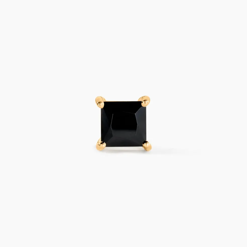 Boucle D'oreille Puce Unitaire Sofiane Plaqué Or Jaune Oxyde Zirconium