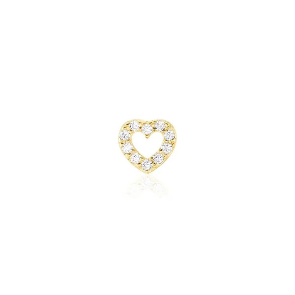 Boucle D'oreille Puce Unitaire Howie Or Jaune Oxyde De Zirconium
