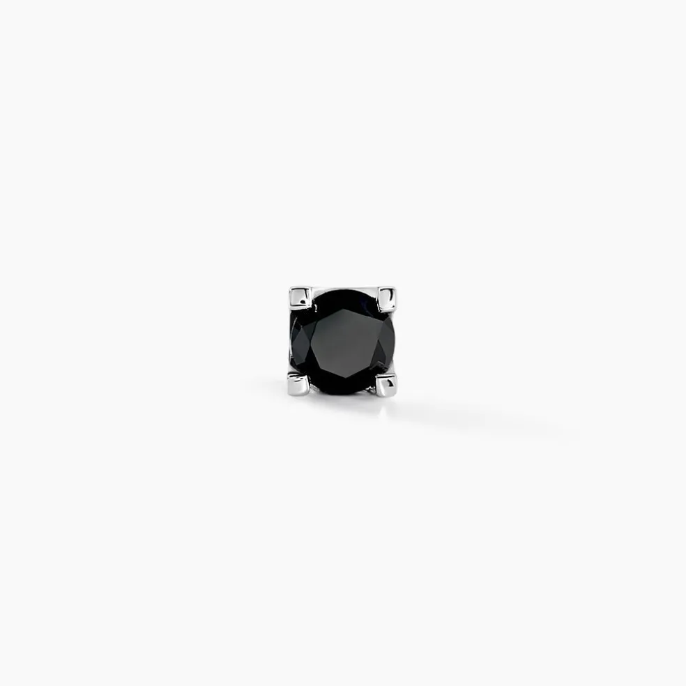 Boucle D'oreille Puce Unitaire Keanu Or Blanc Diamant