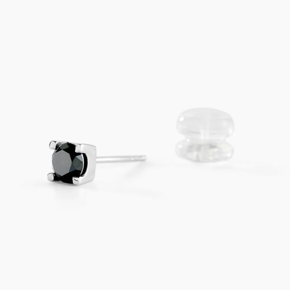 Boucle D'oreille Puce Unitaire Keanu Or Blanc Diamant