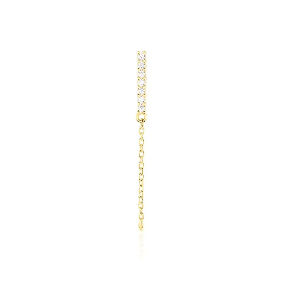 Boucle D'oreille Unitaire Barbra Or Jaune Oxyde De Zirconium