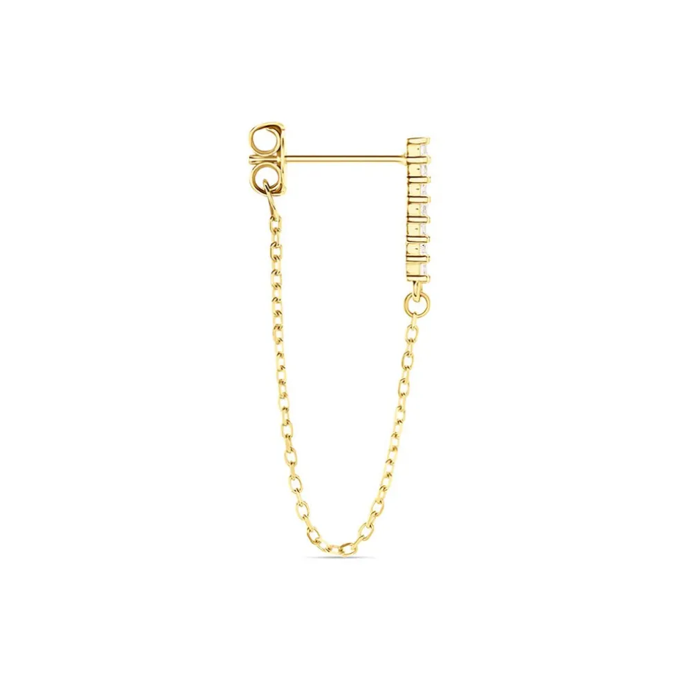 Boucle D'oreille Unitaire Barbra Or Jaune Oxyde De Zirconium
