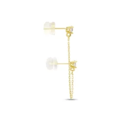 Boucle D'oreille Unitaire Pendante Viviette Or Jaune Oxyde