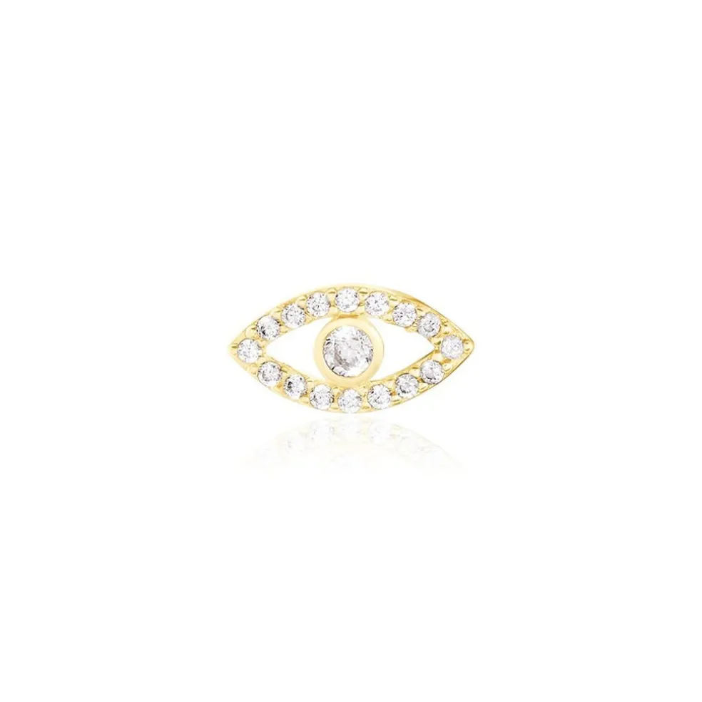 Boucles D'oreille Puce Unitaire Oya Or Jaune Oxyde De Zirconium