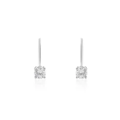 Boucles D'oreilles Dormeuses Argent Blanc Viventiol Oxyde De Zirconium