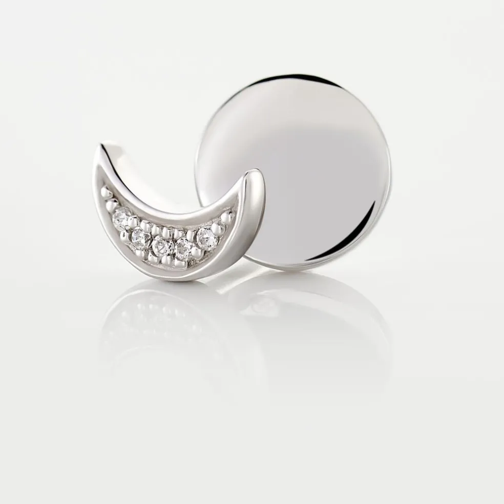Boucles D'oreilles Dépareillées Lyana Argent Blanc Oxyde De Zirconium
