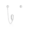 Boucles D'oreilles Dépareillées Macha Argent Blanc Oxyde De Zirconium
