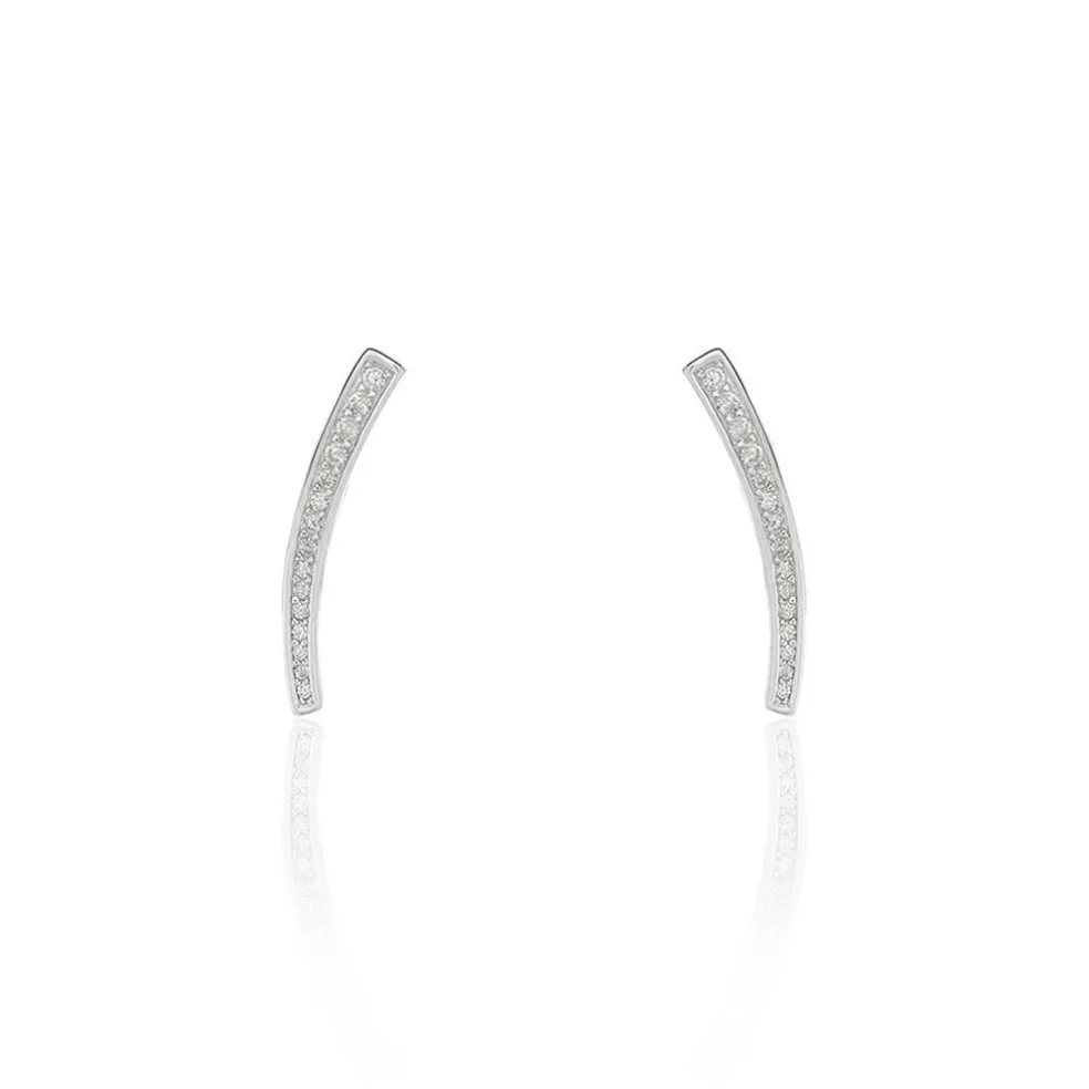 Boucles D'oreilles Grimpantes Argent Blanc Solvic Oxydes De Zirconium