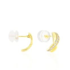 Boucles D'oreilles Izefia Rondes Or Jaune Oxyde De Zirconium