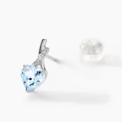 Boucles D'oreilles Or Blanc Clothilde Topazes Oxydes