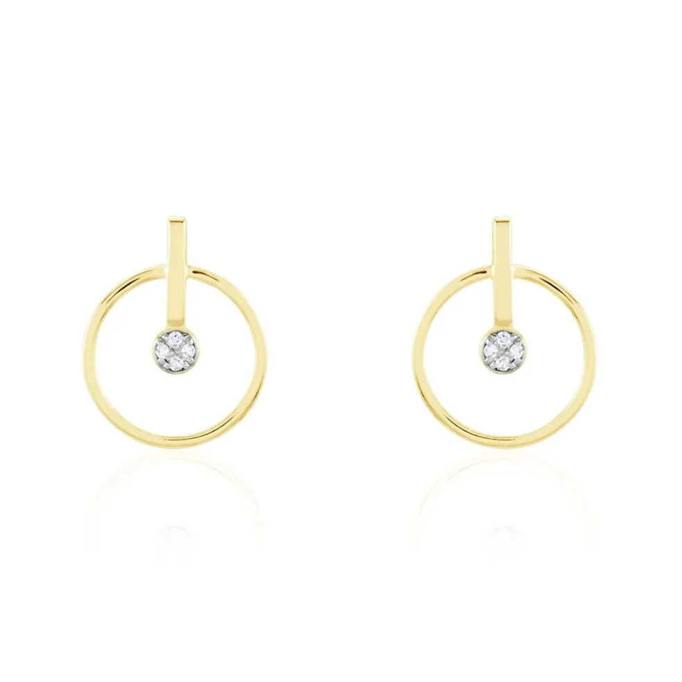 Boucles D'oreilles Or Jaune Adrienn Diamants