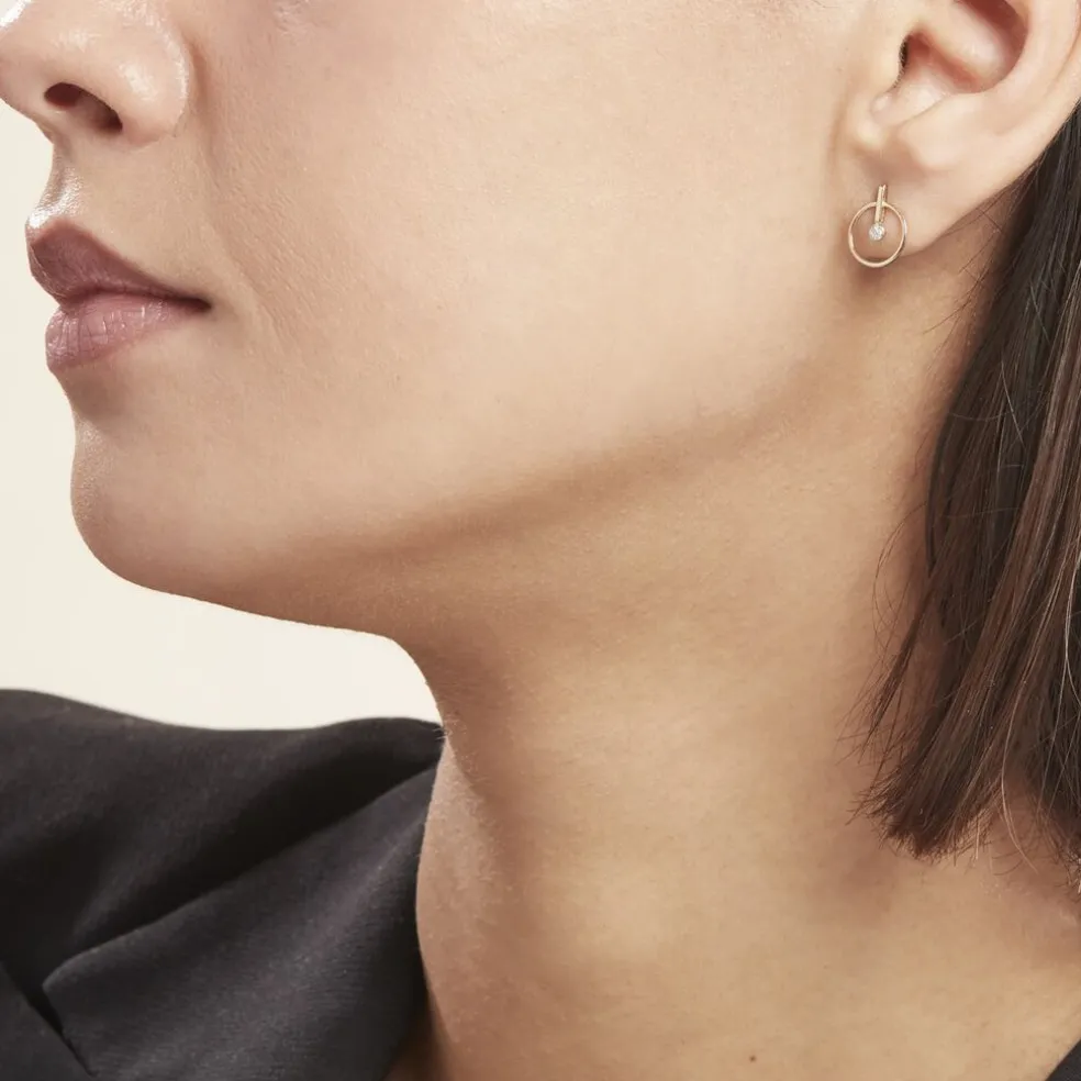 Boucles D'oreilles Or Jaune Adrienn Diamants