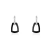 Boucles D'oreilles Pendantes Ezra Argent Blanc Céramique Et Oxyde