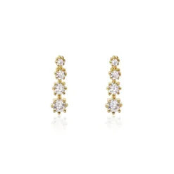 Boucles D'oreilles Pendantes Plaqué Or Beisiris Oxydes De Zirconium
