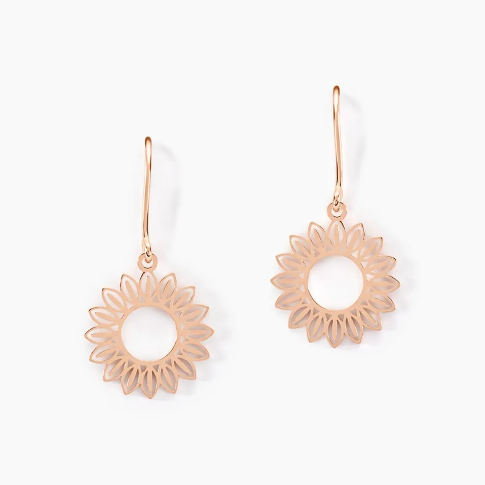 Boucles D'oreilles Pendantes Ombelline Argent Rose
