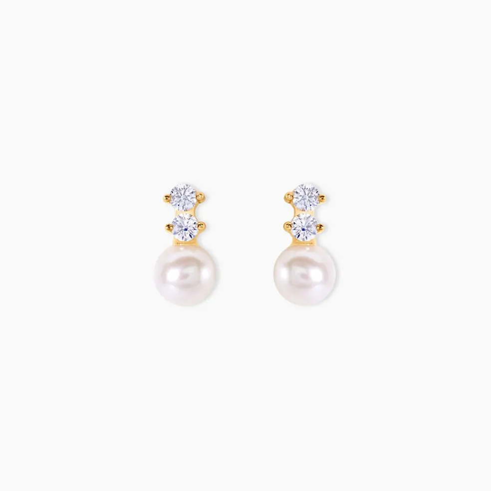 Boucles D'oreilles Pendantes Taima Or Jaune Perle De Culture