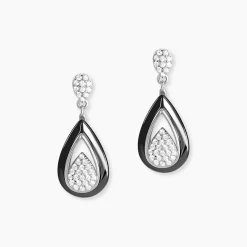 Boucles D'oreilles Pendantes Marina Cera Argent  Céramique Et Oxyde