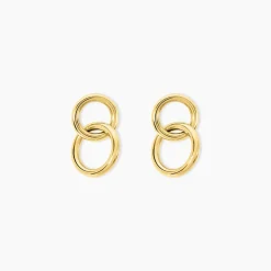 Boucles D'Oreilles Pendantes Fino Acier Jaune
