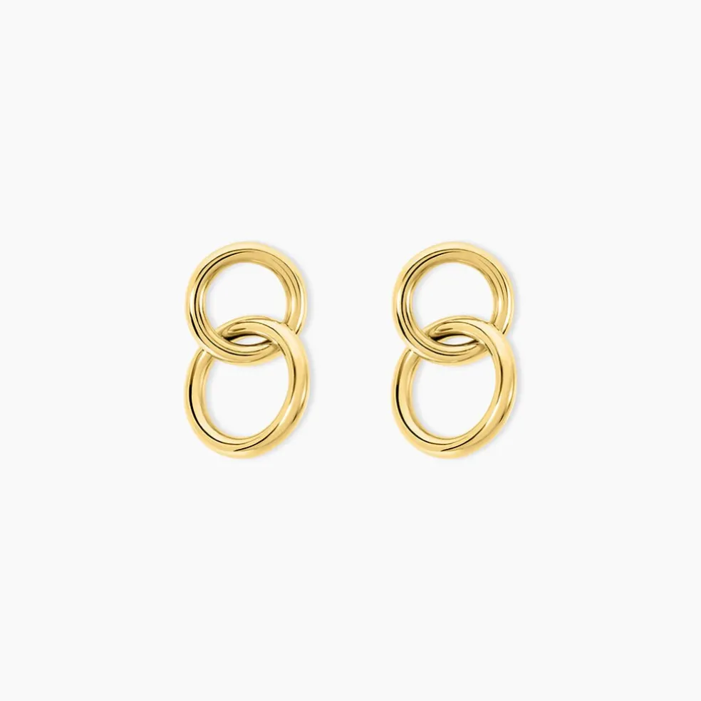 Boucles D'Oreilles Pendantes Fino Acier Jaune