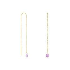 Boucles D'oreilles Pendantes Les Audacieuses Or Jaune Améthyste