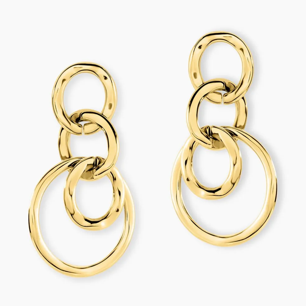 Boucles D'oreilles Pendantes Judie Acier Jaune