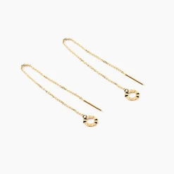 Boucles D'oreilles Pendantes Eclats Solaires Or Jaune