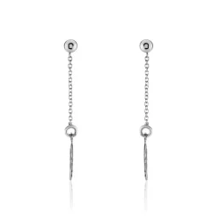 Boucles D'oreilles Pendantes Argent Blanc Maic