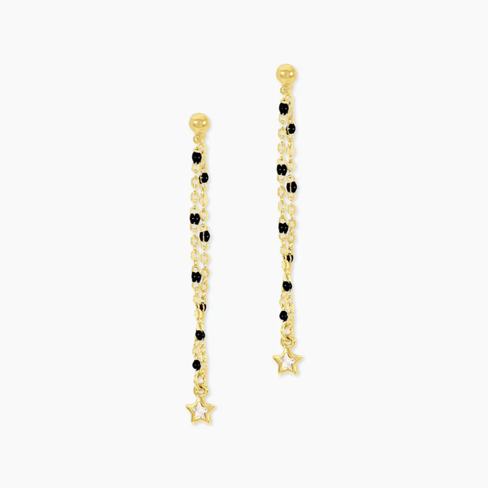 Boucles D'Oreilles Pendantes Bubble Argent Jaune Oxyde De Zirconium