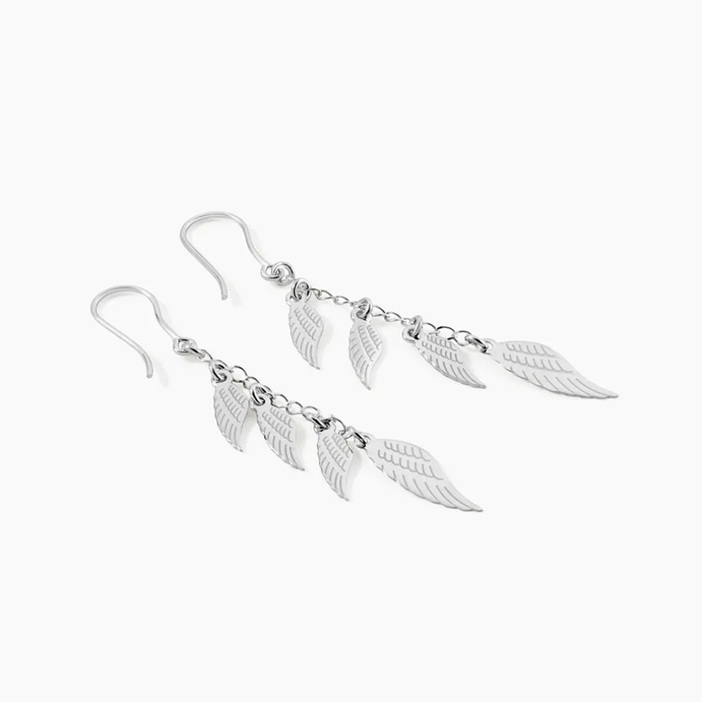 Boucles D'oreilles Pendantes Alli Argent Blanc