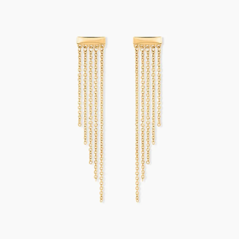 Boucles D'oreilles Pendantes Brin D'or Or Jaune