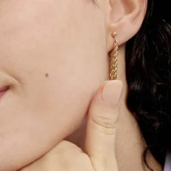 Boucles D'oreilles Pendantes Jerry Or Jaune