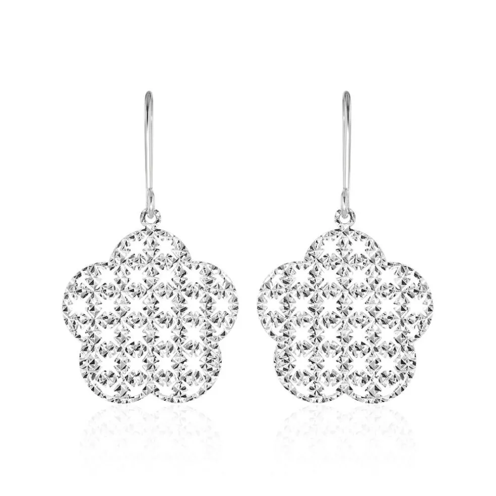 Boucles D'oreilles Pendantes Anya Or Blanc