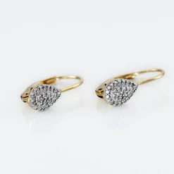 Boucles D'oreilles Pendantes Ursanne Or Jaune Diamants