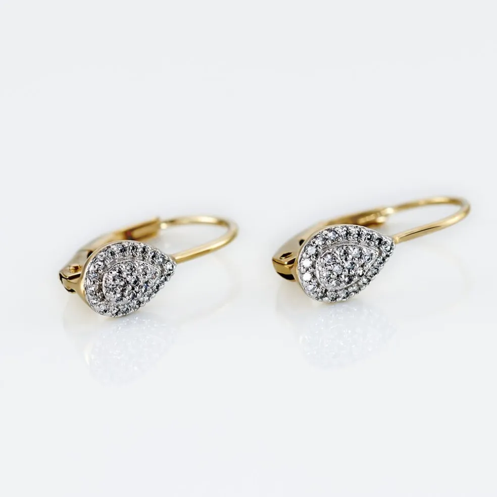 Boucles D'oreilles Pendantes Ursanne Or Jaune Diamants