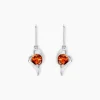 Boucles D'oreilles Pendantes Hilarionne Argent Blanc Ambre