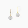 Boucles D'oreilles Pendantes Or Jaune Fidelia Cristal